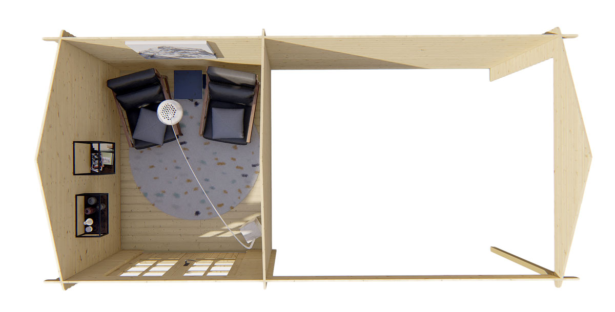 Int&eacute;rieur del'abri de jardin bois Zaventem